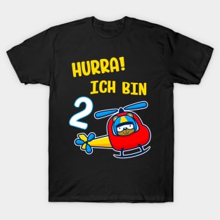 Kinder 2. Geburtstag Junge Hubschrauber Helikopter T-Shirt